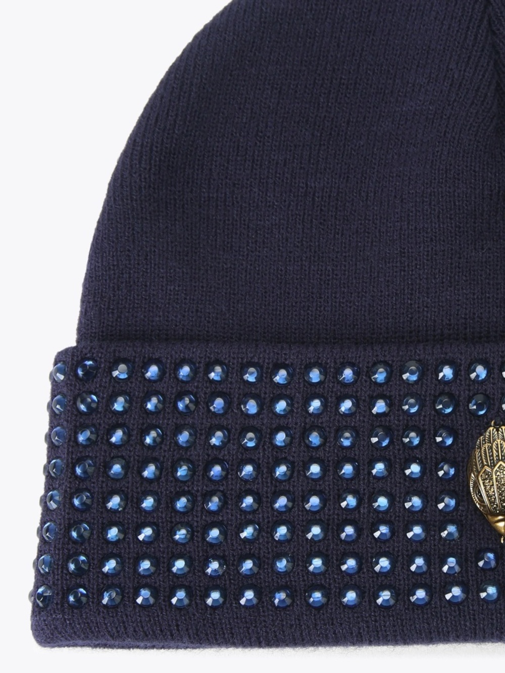 Kurt Geiger London Crystal Cuff Beanie in Navy - Picture 3 of 3